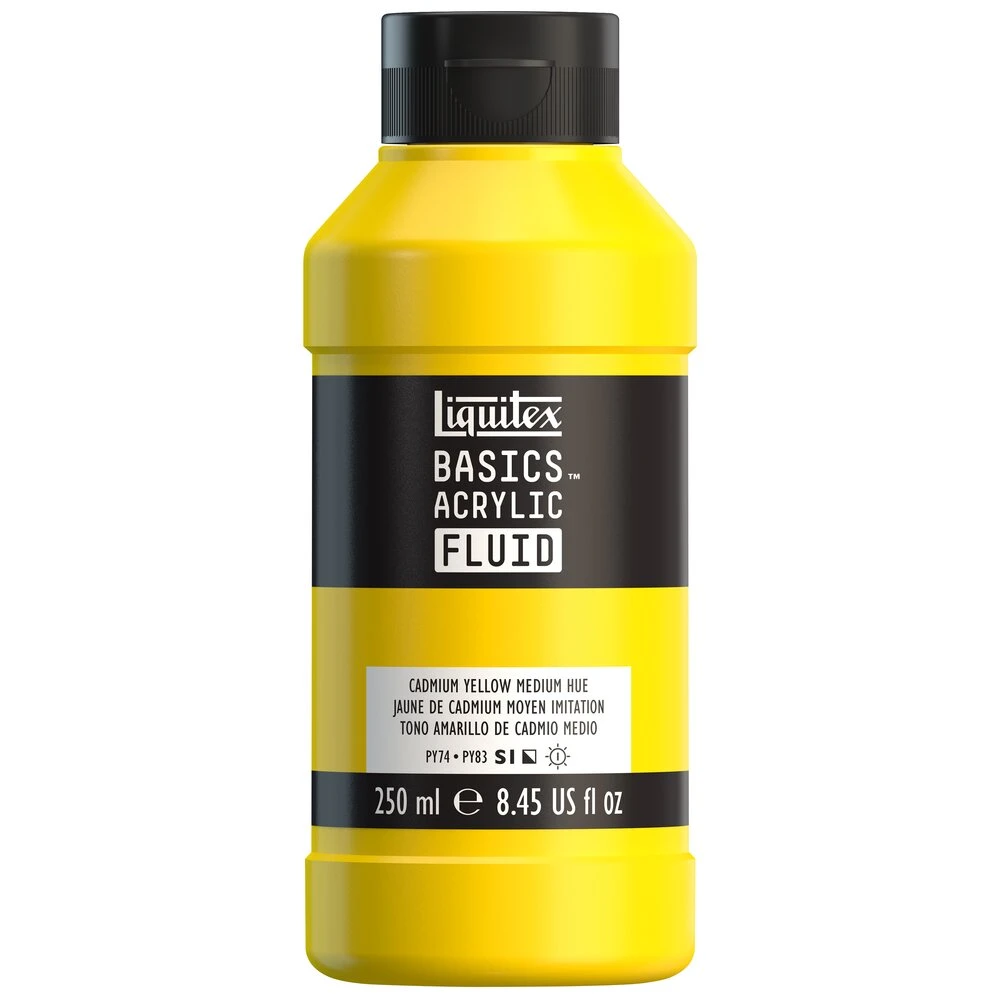 Basics Acrylic Fluid Color - Cadmium Yellow Medium Hue 3 Basics Acrylic Fluid Color - Cadmium Yellow Medium Hue - Image 3