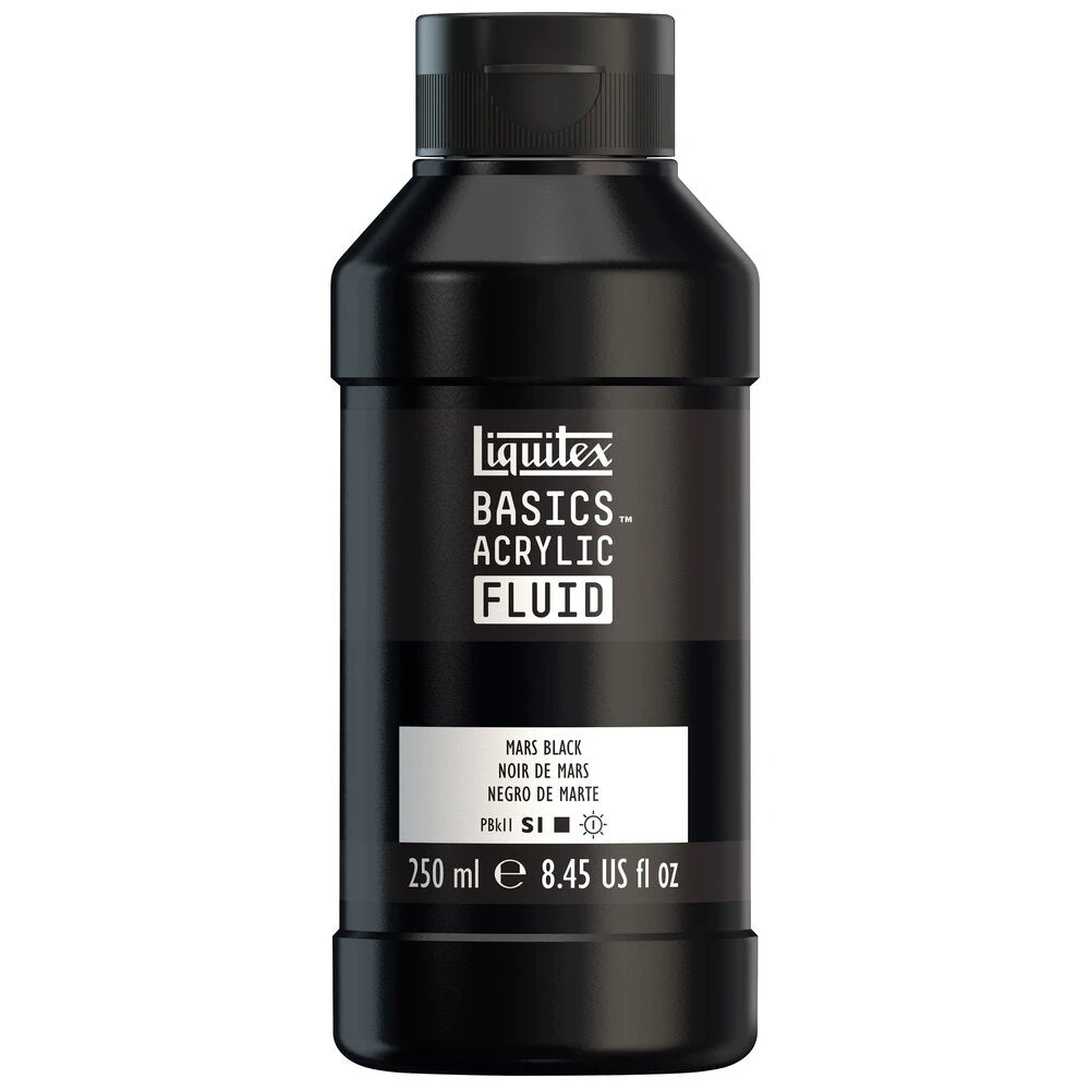Basics Acrylic Fluid Color - Mars Black 3 Basics Acrylic Fluid Color - Mars Black - Image 3