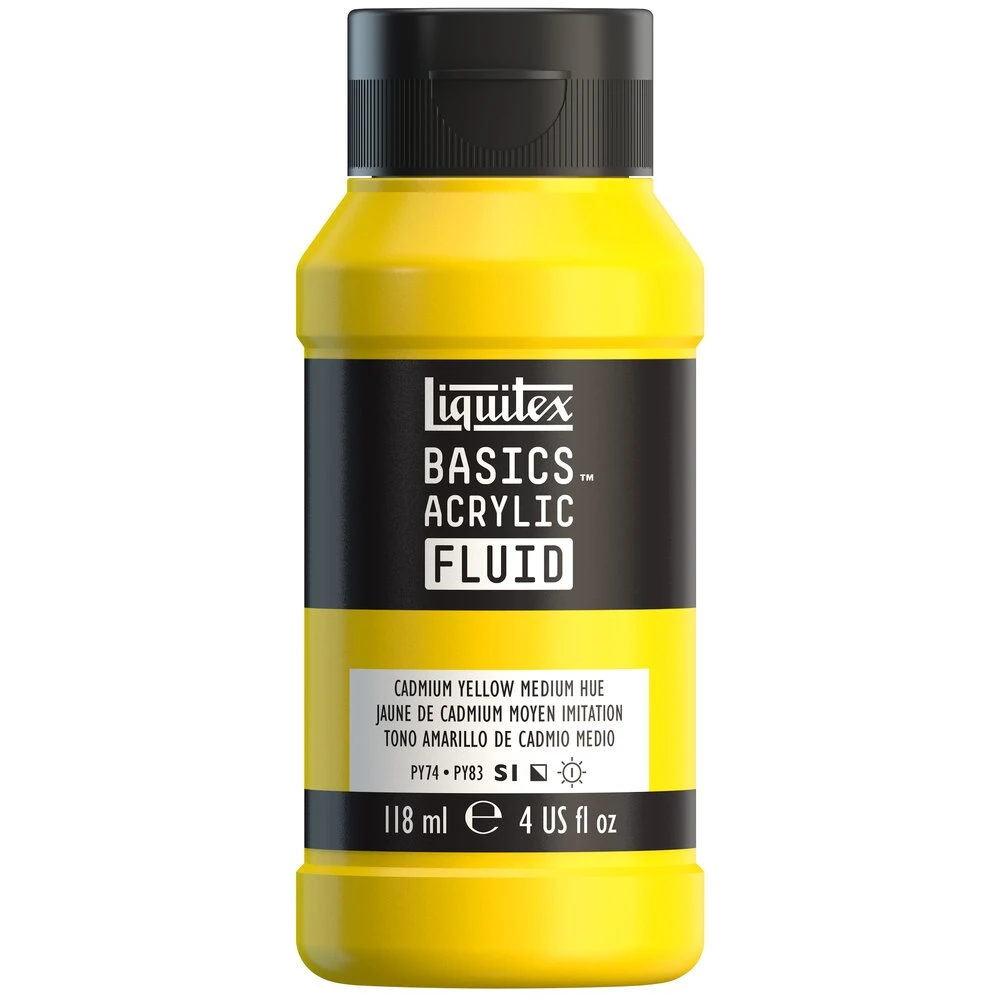 Basics Acrylic Fluid Color - Cadmium Yellow Medium Hue 1 Basics Acrylic Fluid Color - Cadmium Yellow Medium Hue