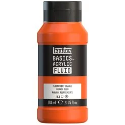 Basics Acrylic Fluid Color - Fluorescent Orange