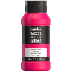 Basics Acrylic Fluid Color - Fluorescent Pink