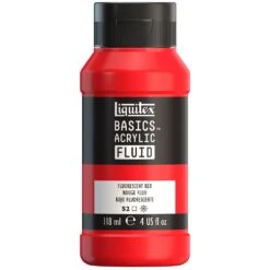 Basics Acrylic Fluid Color - Fluorescent Red
