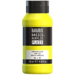 Basics Acrylic Fluid Color - Fluorescent Yellow