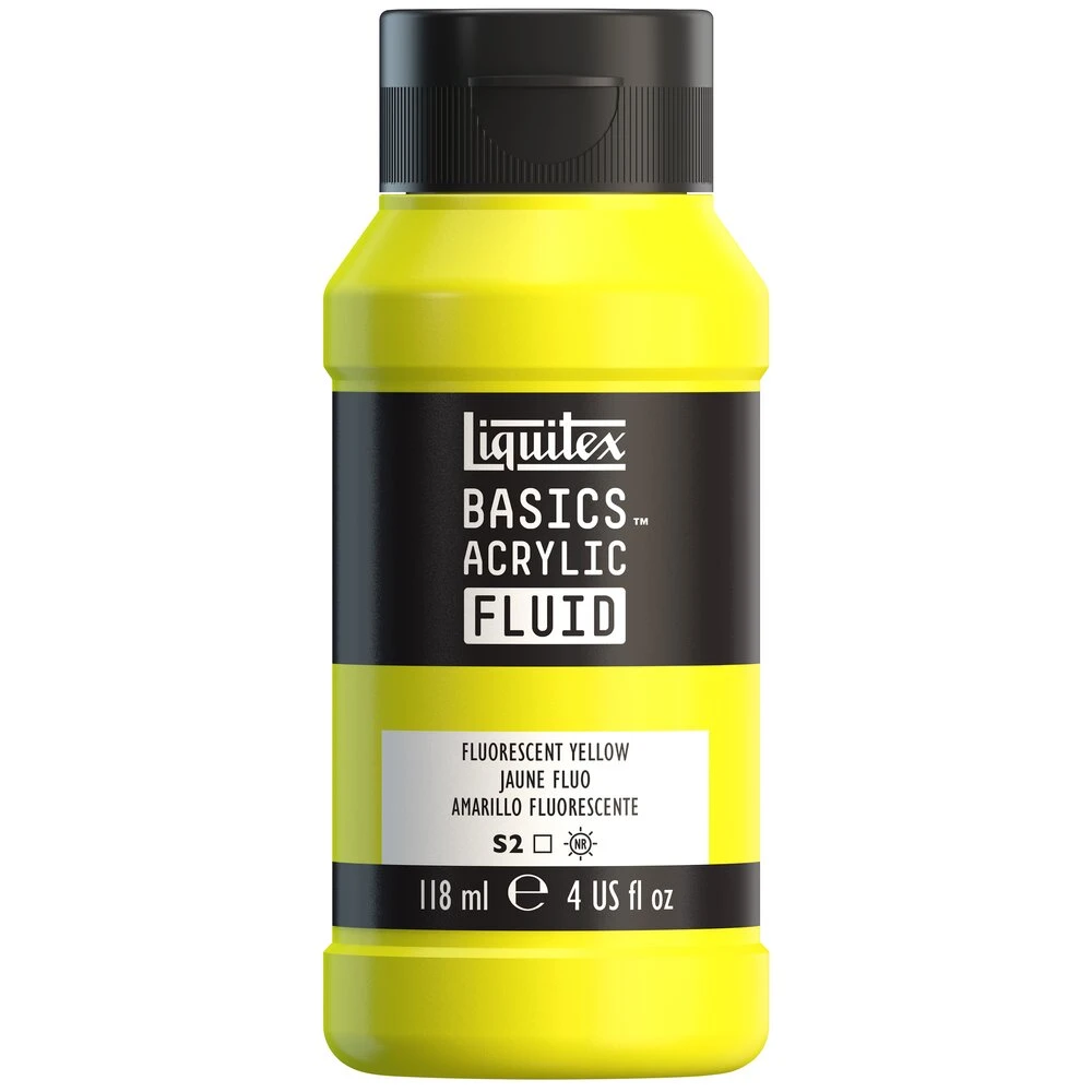 Basics Acrylic Fluid Color - Fluorescent Yellow 1 Basics Acrylic Fluid Color - Fluorescent Yellow