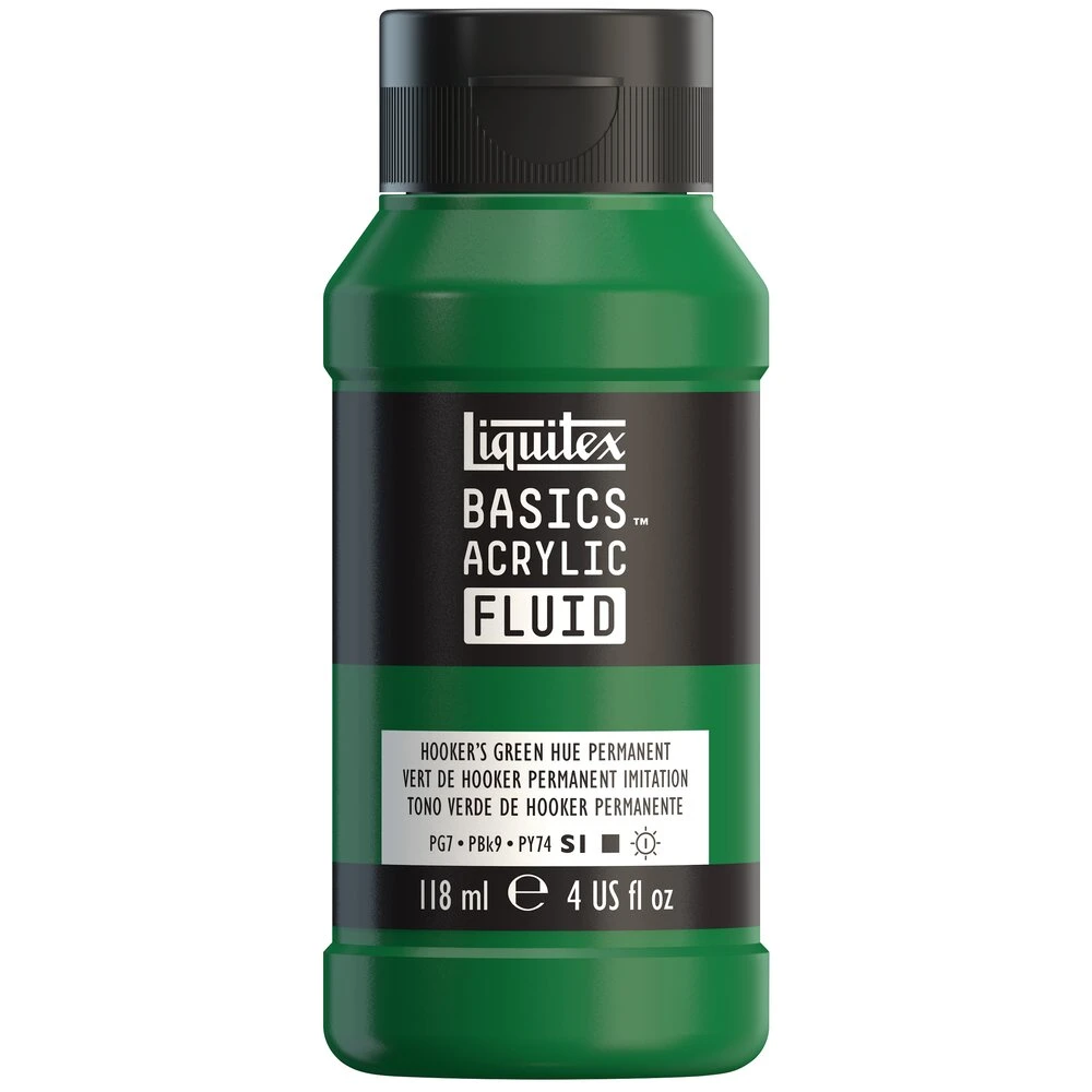 Basics Acrylic Fluid Color - Hookerâs Green Hue Permanent 1 Basics Acrylic Fluid Color - Hookerâs Green Hue Permanent
