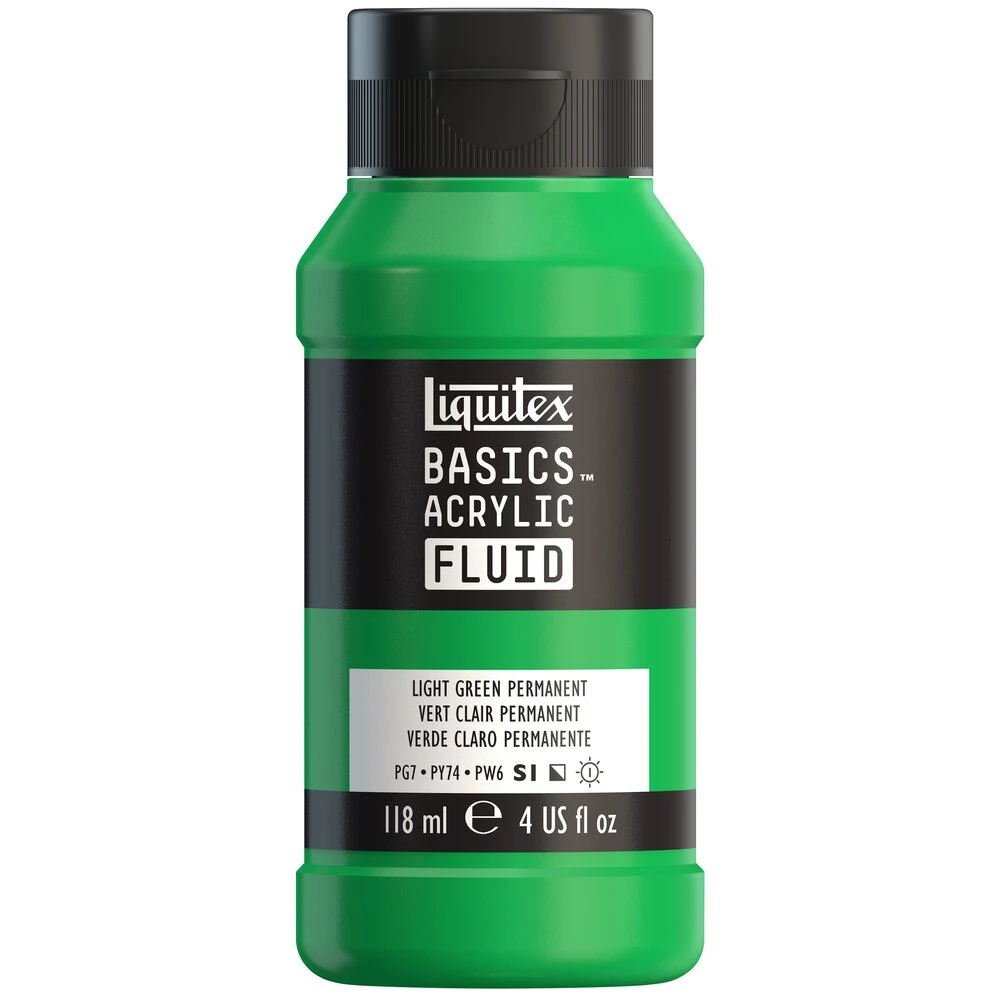 Basics Acrylic Fluid Color - Light Green Permanent 1 Basics Acrylic Fluid Color - Light Green Permanent