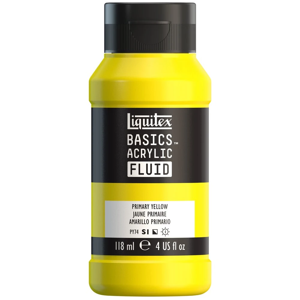 Basics Acrylic Fluid Color - Primary Yellow 1 Basics Acrylic Fluid Color - Primary Yellow