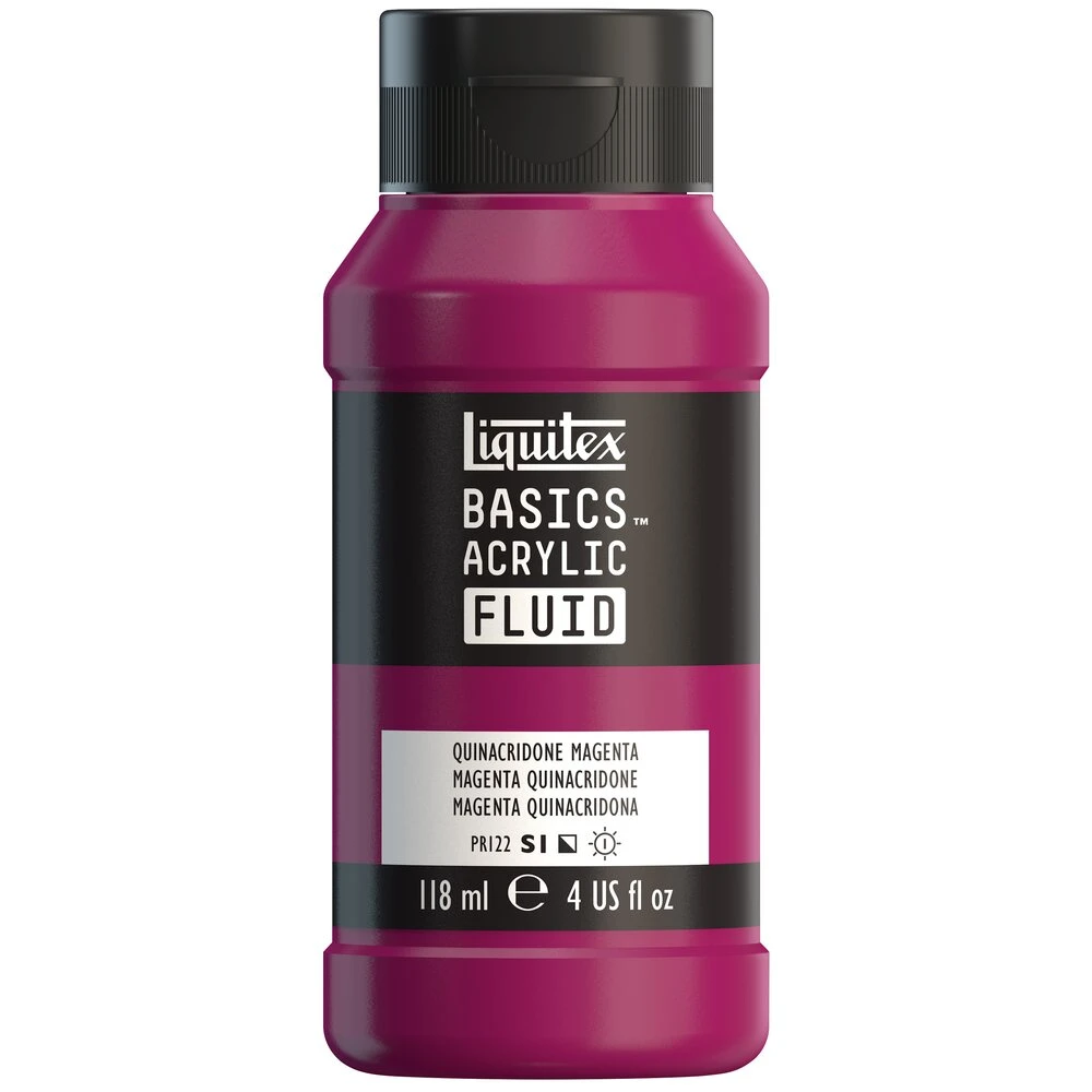 Basics Acrylic Fluid Color - Quinacridone Magenta 1 Basics Acrylic Fluid Color - Quinacridone Magenta