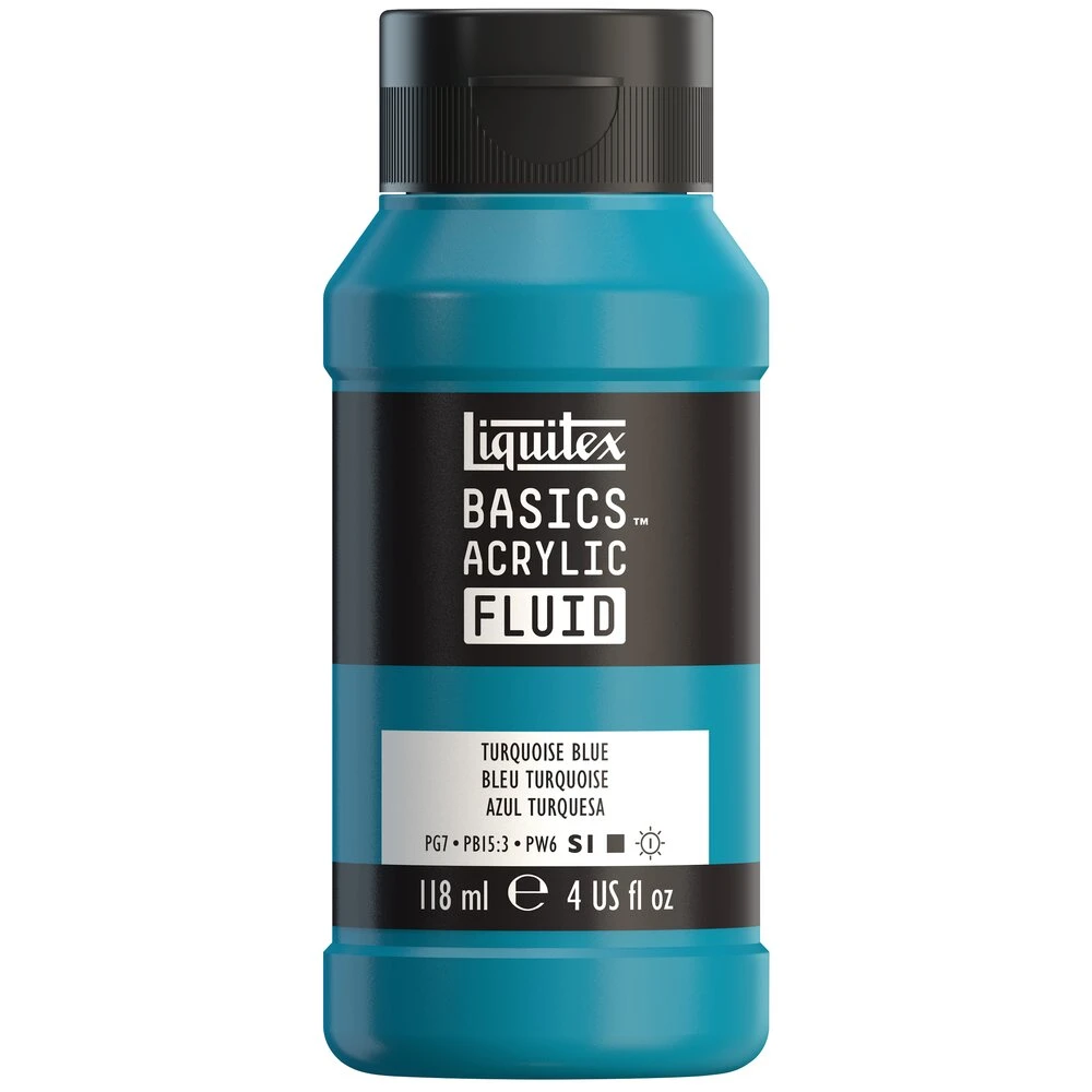Basics Acrylic Fluid Color - Turquoise Blue 1 Basics Acrylic Fluid Color - Turquoise Blue