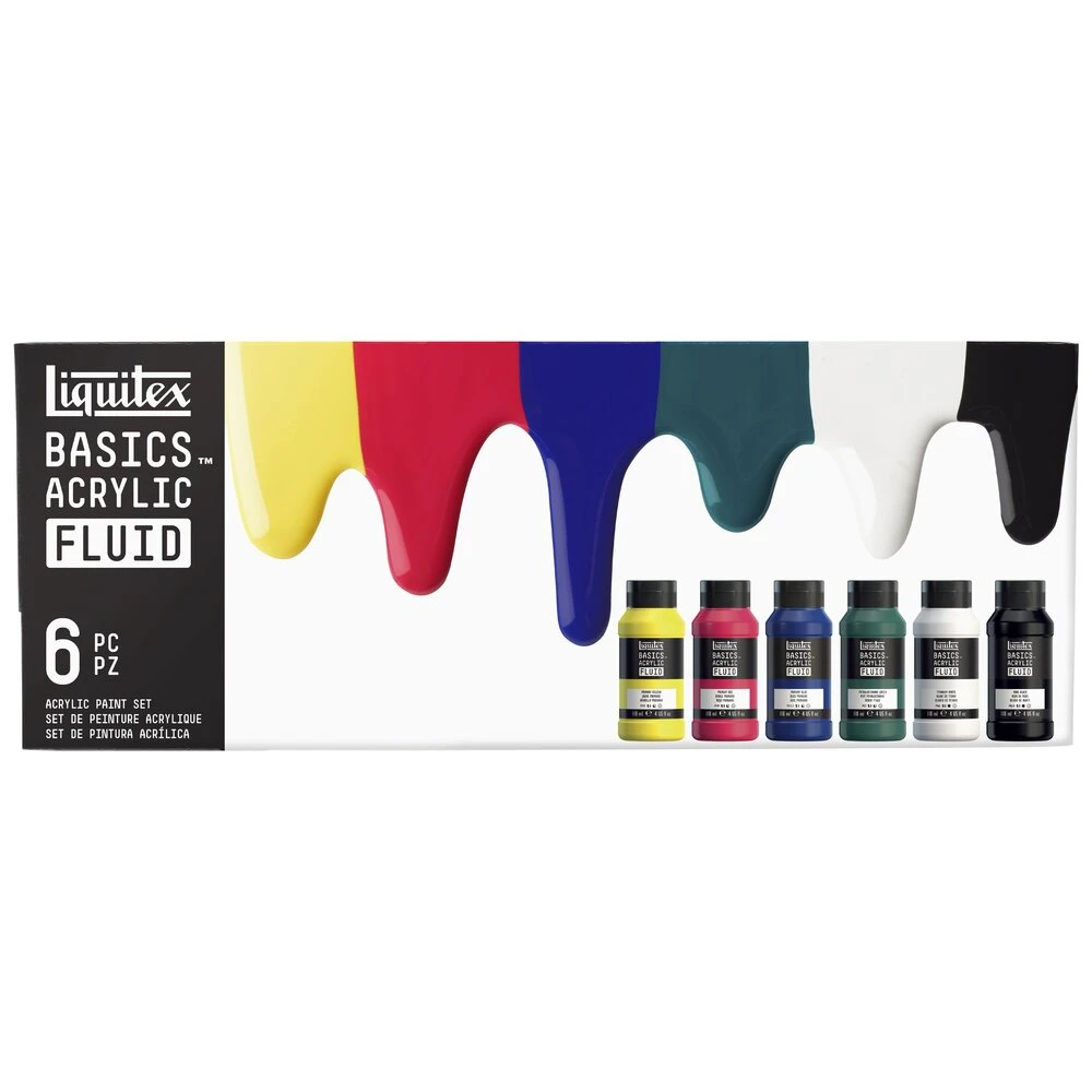 Basics Fluid Acrylic Set 6X118ml 2 Basics Fluid Acrylic Set 6X118ml - Image 2