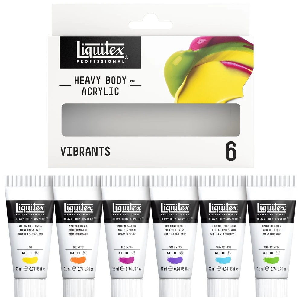 Heavy Body Acrylic Set - 6x22ml - Vibrants 5 Heavy Body Acrylic Set - 6x22ml - Vibrants - Image 5