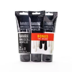 Basics Acrylic Colour Set 3x118ml White & Black