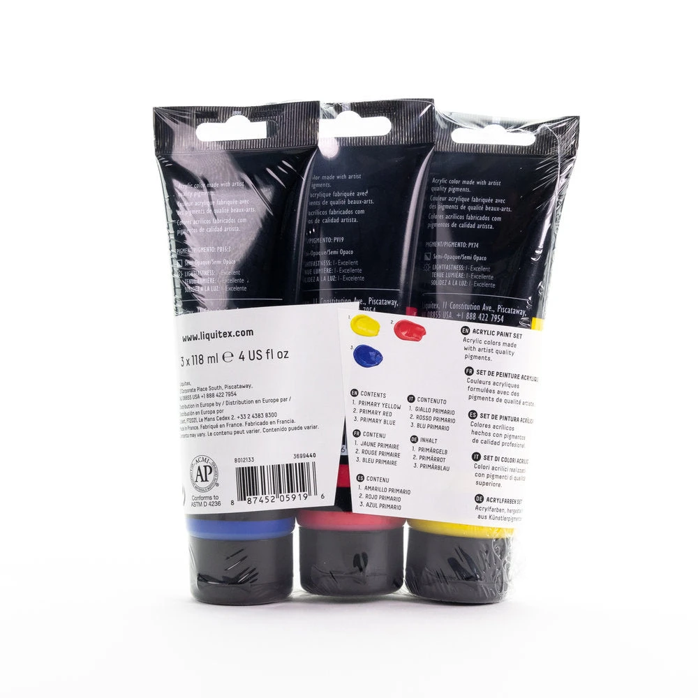 Basics Acrylic Color Set 3x118ml Primary Colors 5 Basics Acrylic Color Set 3x118ml Primary Colors - Image 5