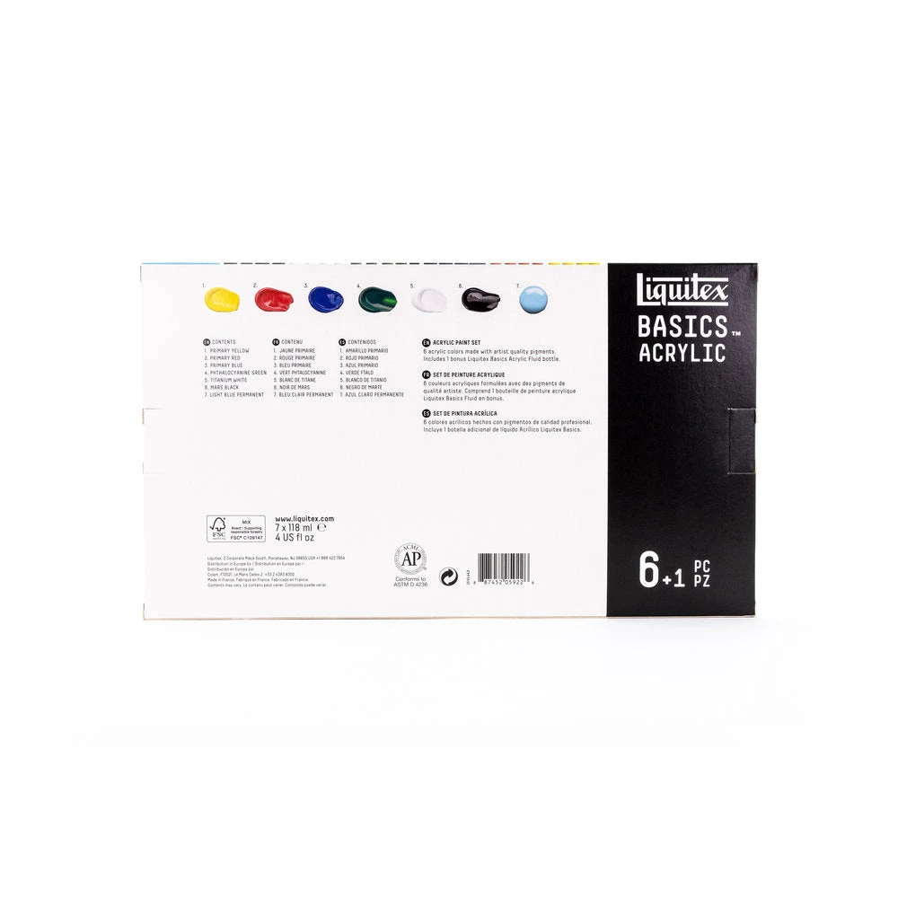 Basics Acrylic Color Set 6x118ml + 1x118ml 8 Basics Acrylic Color Set 6x118ml + 1x118ml - Image 8