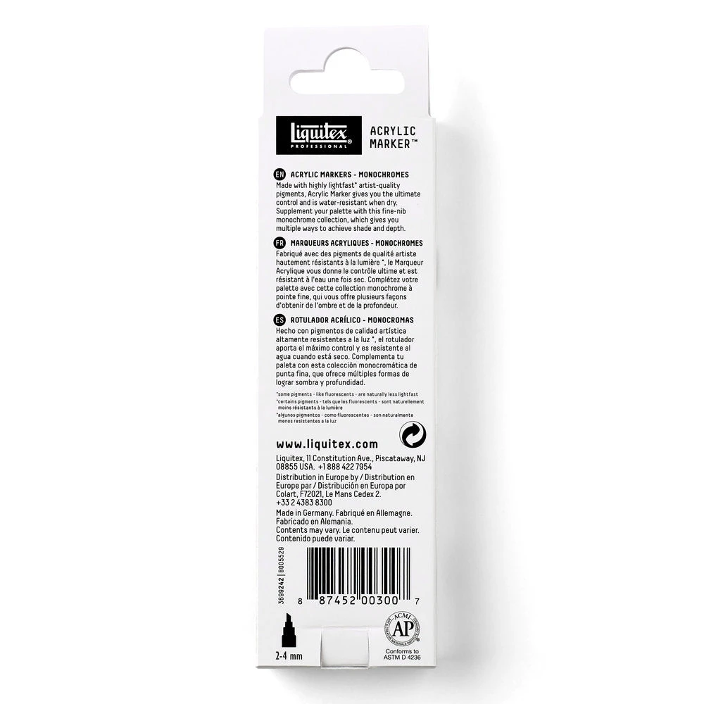 Acrylic Marker Set - 3x2mm - Monochromes 6 Acrylic Marker Set - 3x2mm - Monochromes - Image 6