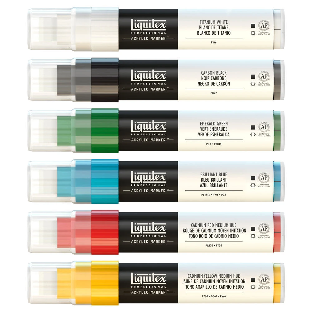 Acrylic Marker Set - 6x15mm - Classics 2 Acrylic Marker Set - 6x15mm - Classics - Image 2