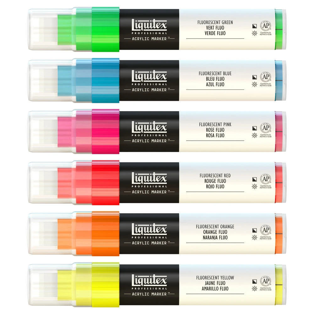 Acrylic Marker Set - 6x15mm - Fluorescents 2 Acrylic Marker Set - 6x15mm - Fluorescents - Image 2