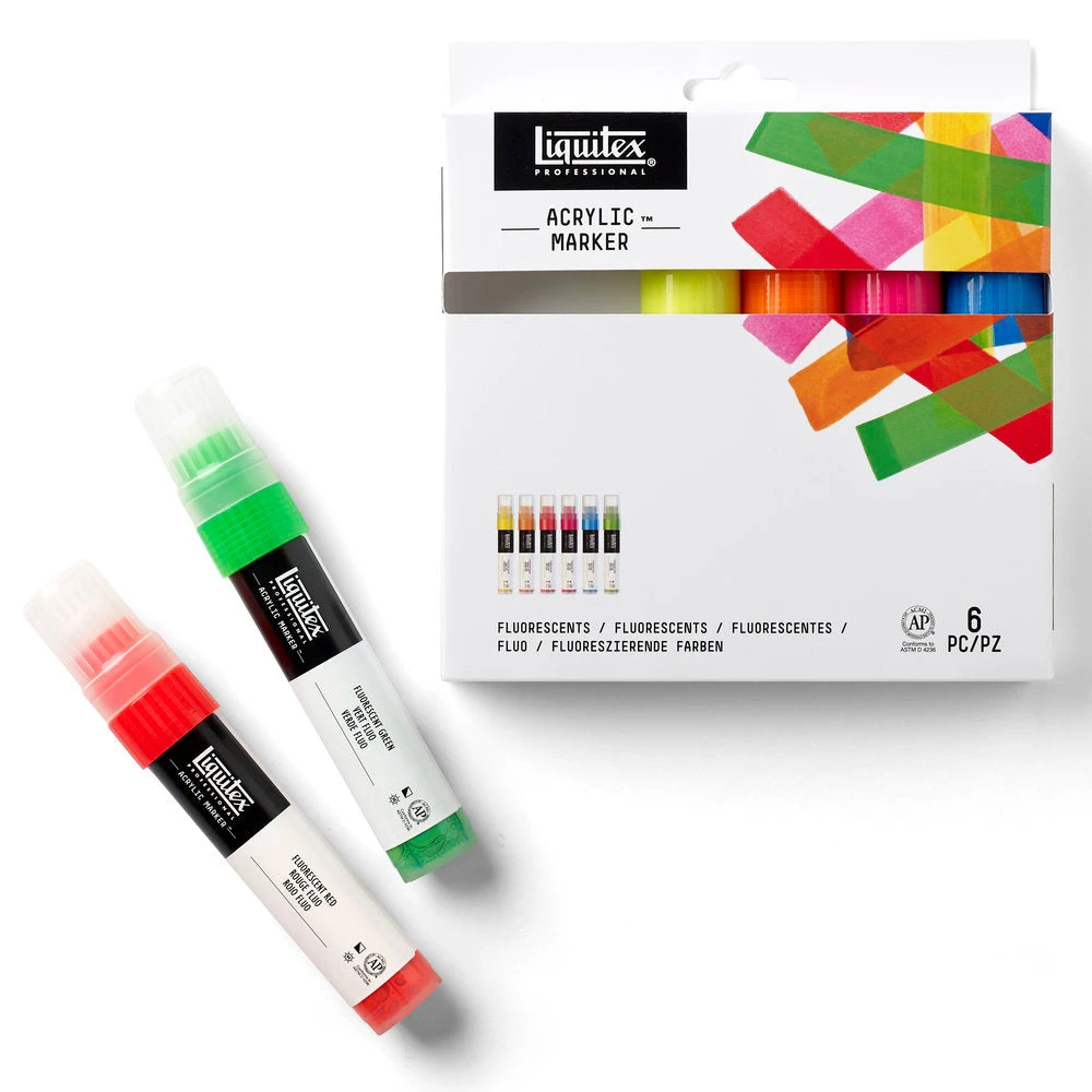 Acrylic Marker Set - 6x15mm - Fluorescents 1 Acrylic Marker Set - 6x15mm - Fluorescents