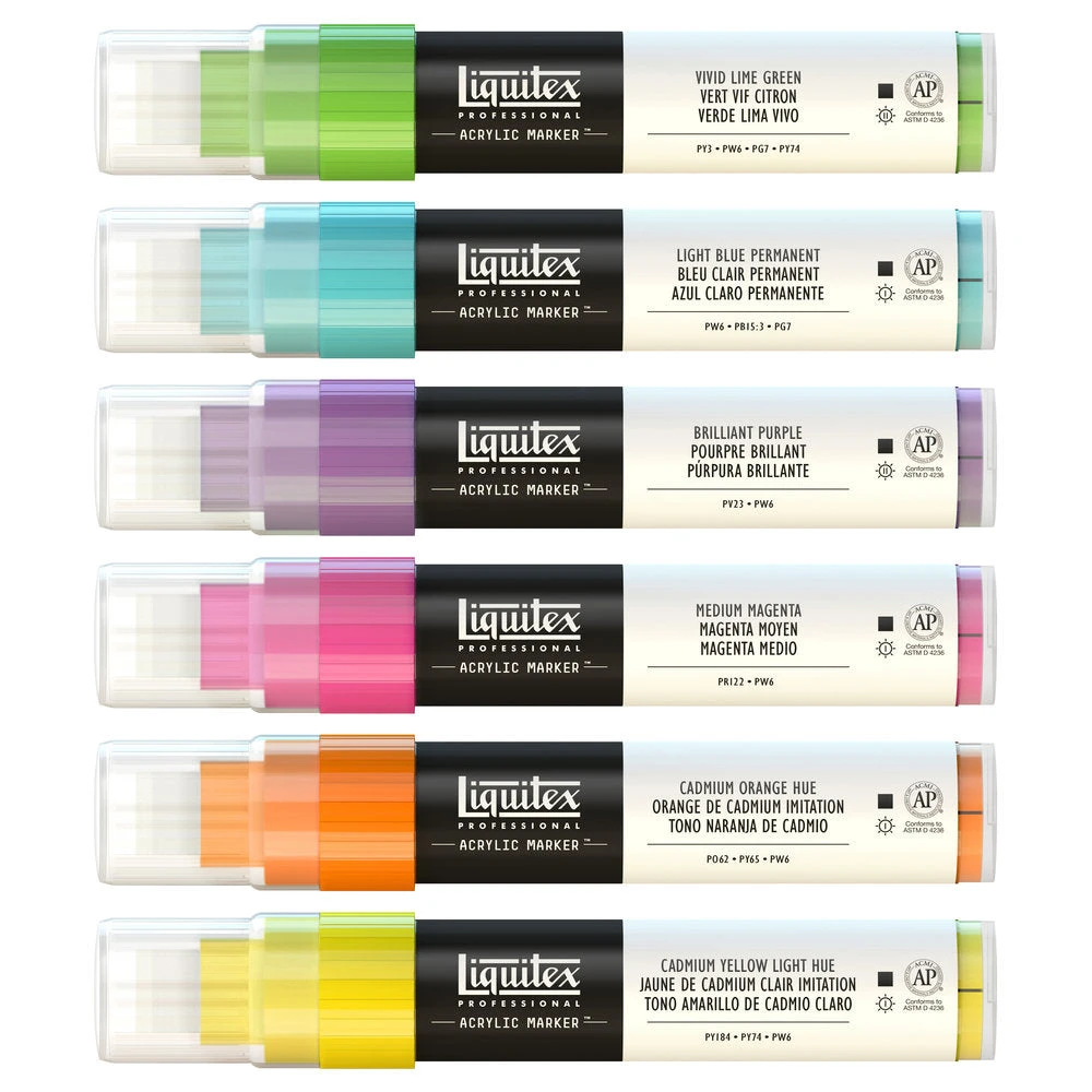 Acrylic Marker Set - 6x15mm - Vibrants 2 Acrylic Marker Set - 6x15mm - Vibrants - Image 2