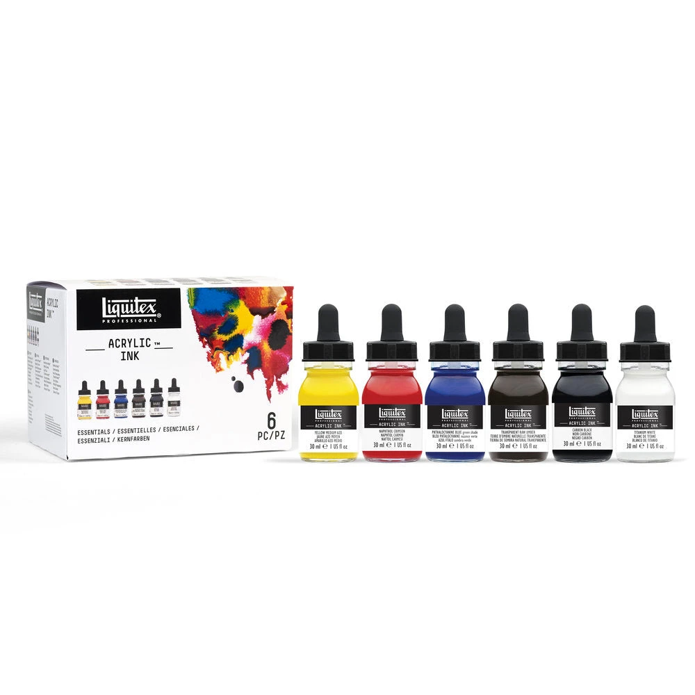 Acrylic Ink Set - 6x30ml - Essentials 4 Acrylic Ink Set - 6x30ml - Essentials - Image 4