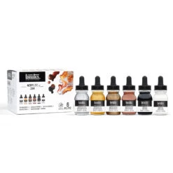 Acrylic Ink Set - 6x30ml - Iridescents 10 Acrylic Ink Set - 6x30ml - Iridescents -Liquitex 69104