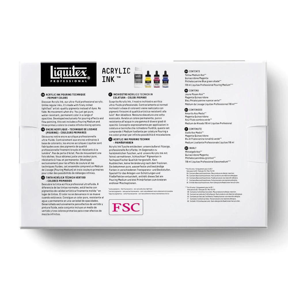 Acrylic Ink Set - Pouring Technique - Primary Colors 6 Acrylic Ink Set - Pouring Technique - Primary Colors - Image 6