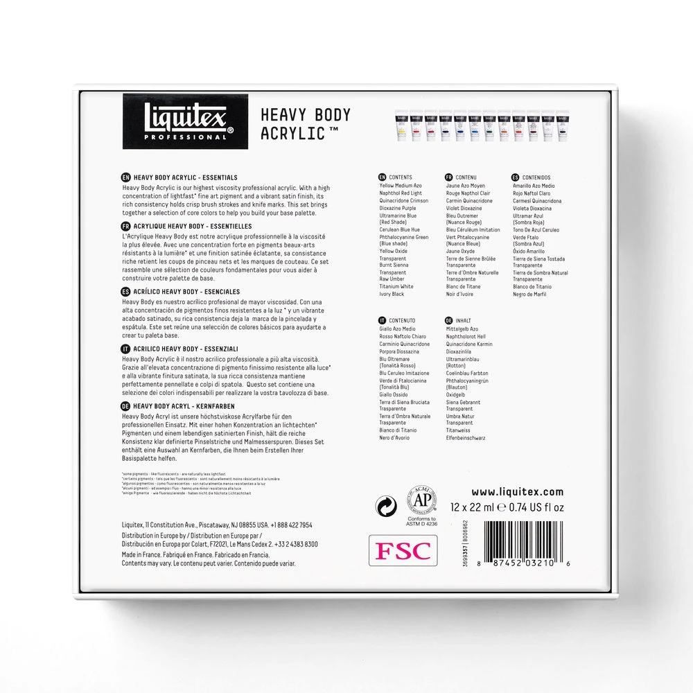 Heavy Body Acrylic Set - 12x22ml - Essentials 8 Heavy Body Acrylic Set - 12x22ml - Essentials - Image 8