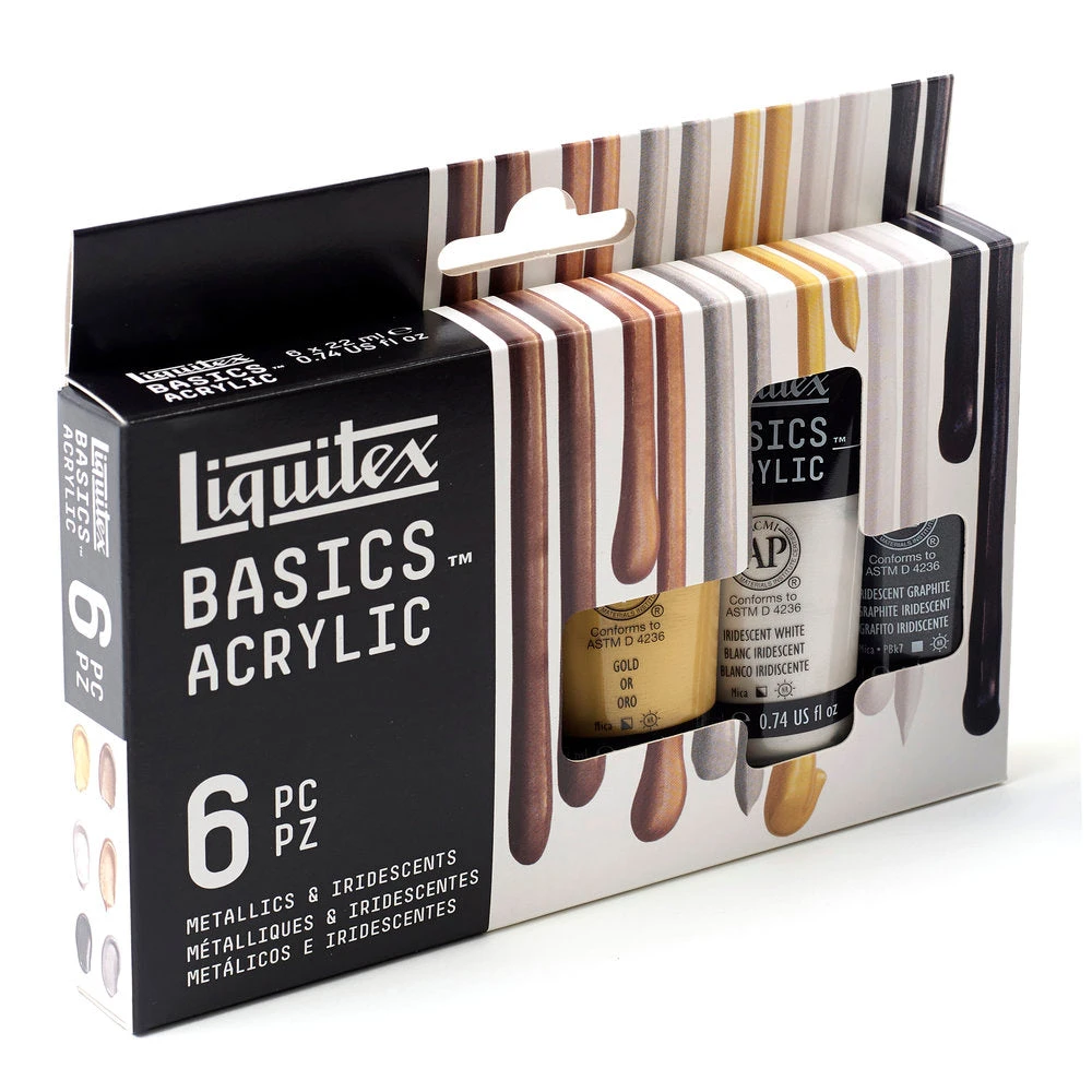 Basics Acrylic Set - 6x22ml - Metallics & Iridescents 5 Basics Acrylic Set - 6x22ml - Metallics & Iridescents - Image 5