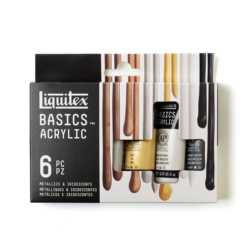 Basics Acrylic Set - 6x22ml - Metallics & Iridescents 1 Basics Acrylic Set - 6x22ml - Metallics & Iridescents