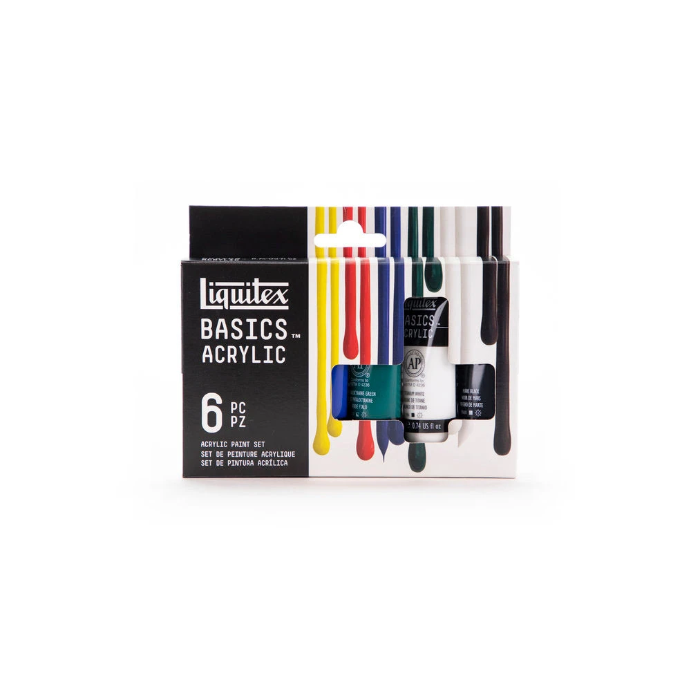 Basics Acrylic Primary Colours Set - 6x22ml 1 Basics Acrylic Primary Colours Set - 6x22ml
