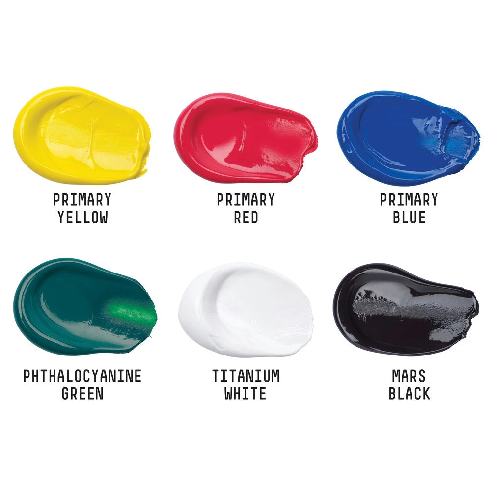 Basics Acrylic Primary Colours Set - 6x22ml 3 Basics Acrylic Primary Colours Set - 6x22ml - Image 3