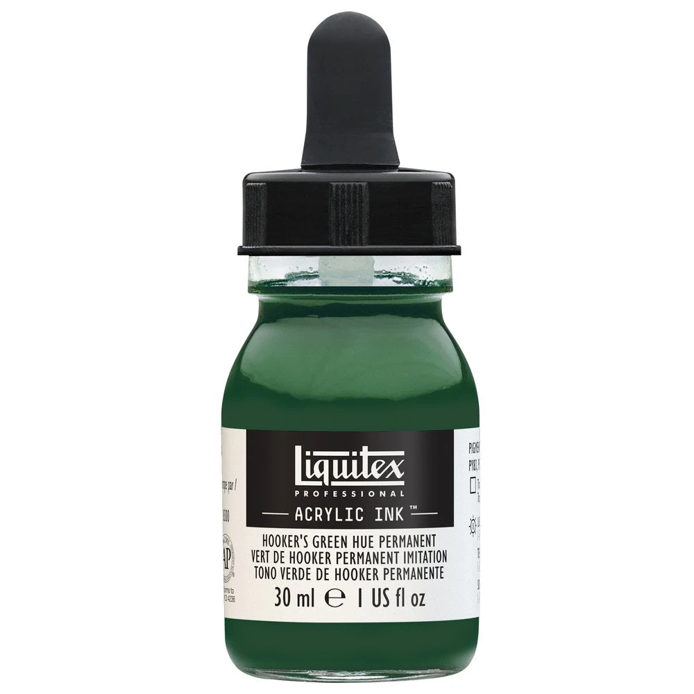 Professional Acrylic Ink - Hookerâs Green Deep Hue Permanent 1 Professional Acrylic Ink - Hookerâs Green Deep Hue Permanent